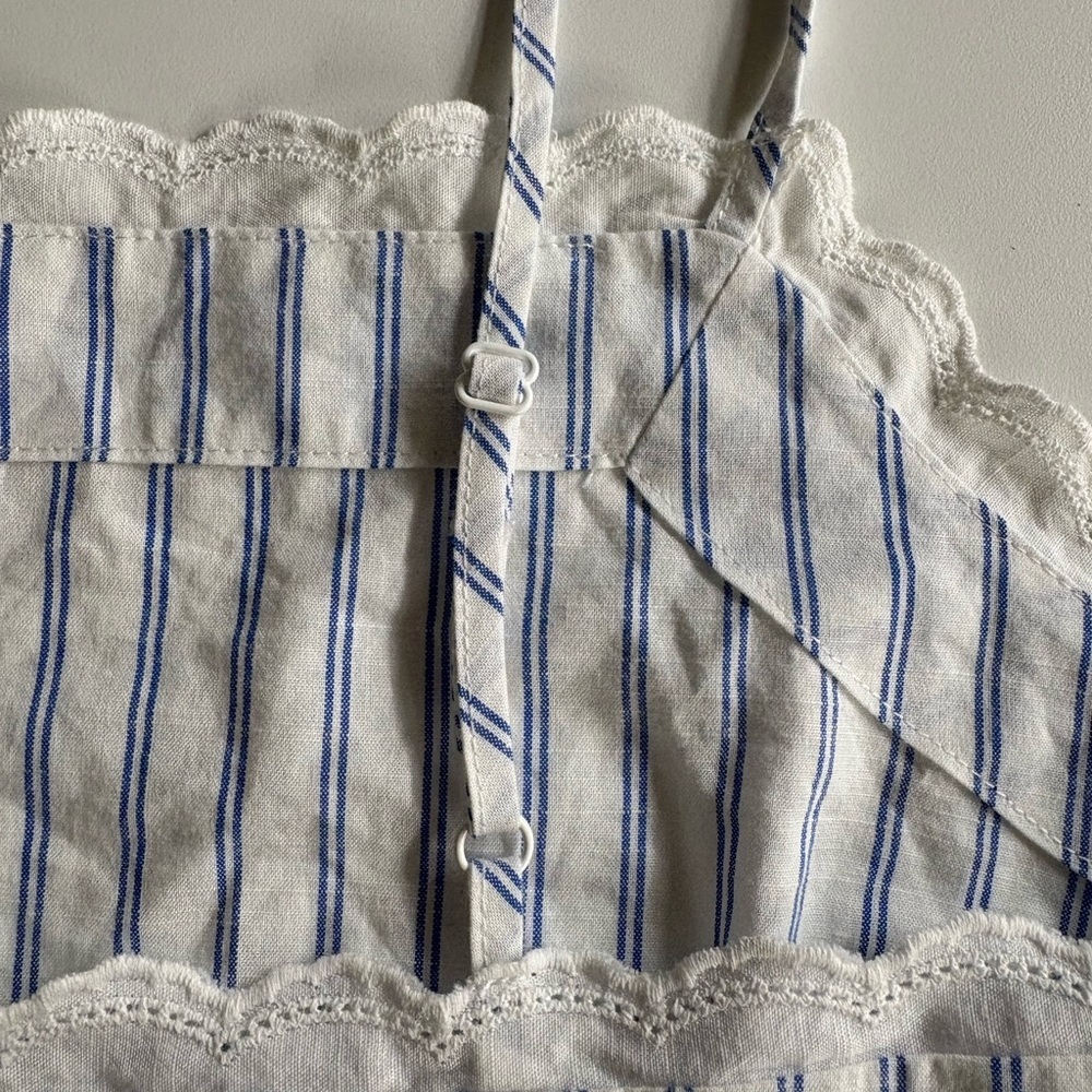 NWOT Auden Striped Blue and White Spaghetti Adjustable Straps Tank Top Summer - Picture 10 of 11